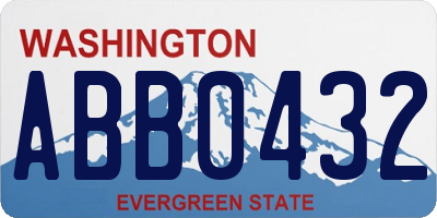 WA license plate ABB0432