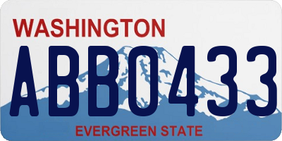 WA license plate ABB0433