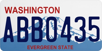 WA license plate ABB0435