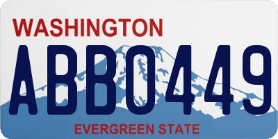 WA license plate ABB0449