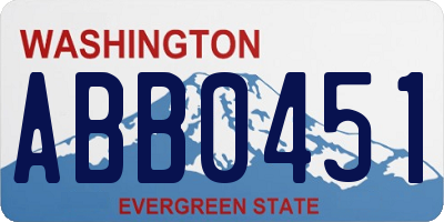 WA license plate ABB0451