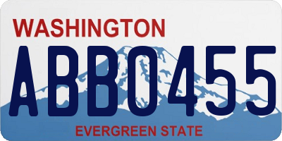 WA license plate ABB0455