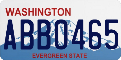 WA license plate ABB0465