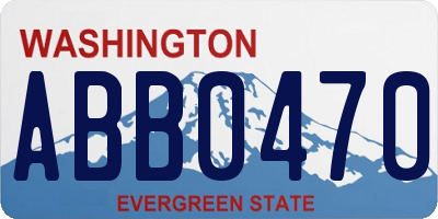 WA license plate ABB0470