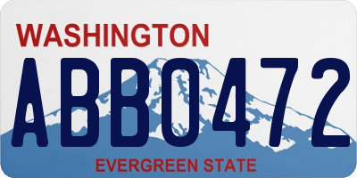 WA license plate ABB0472