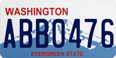 WA license plate ABB0476