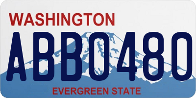WA license plate ABB0480