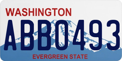 WA license plate ABB0493