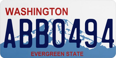 WA license plate ABB0494