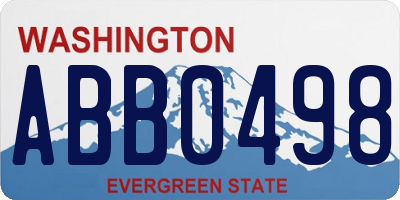 WA license plate ABB0498