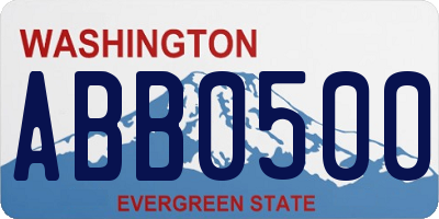 WA license plate ABB0500