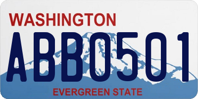 WA license plate ABB0501