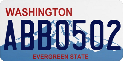 WA license plate ABB0502