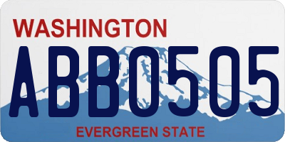 WA license plate ABB0505
