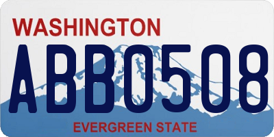 WA license plate ABB0508