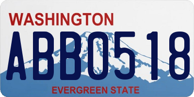 WA license plate ABB0518