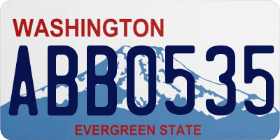 WA license plate ABB0535