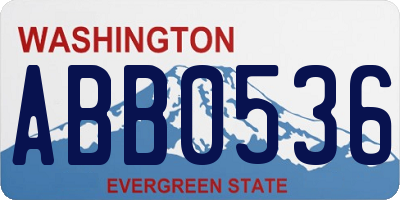 WA license plate ABB0536