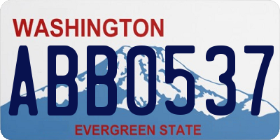 WA license plate ABB0537