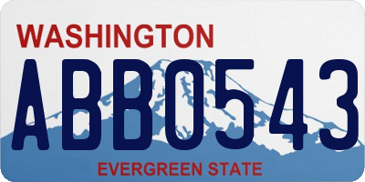 WA license plate ABB0543