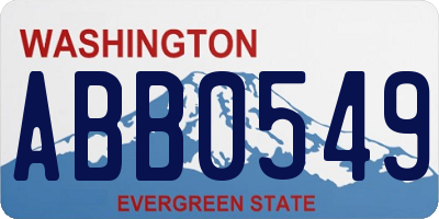 WA license plate ABB0549