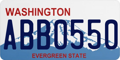 WA license plate ABB0550