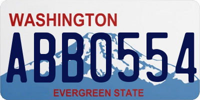 WA license plate ABB0554