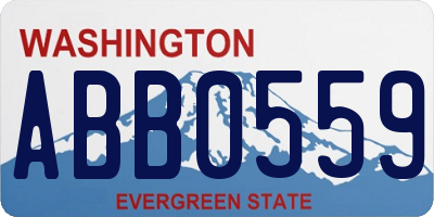 WA license plate ABB0559