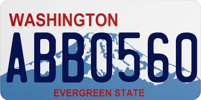 WA license plate ABB0560