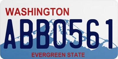 WA license plate ABB0561