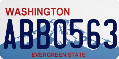 WA license plate ABB0563