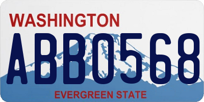 WA license plate ABB0568