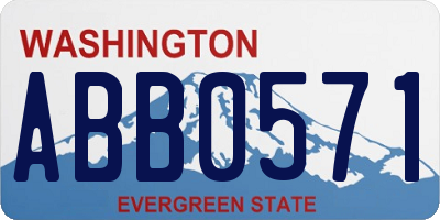 WA license plate ABB0571