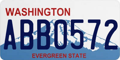 WA license plate ABB0572