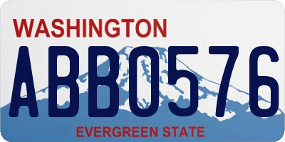 WA license plate ABB0576