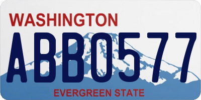 WA license plate ABB0577
