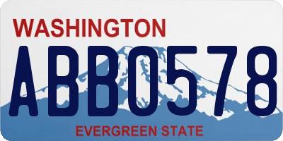 WA license plate ABB0578