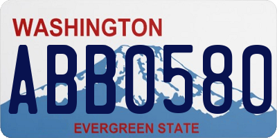 WA license plate ABB0580