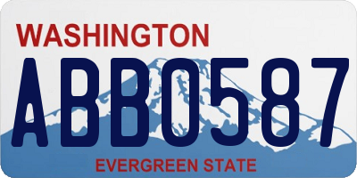 WA license plate ABB0587