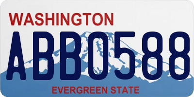 WA license plate ABB0588