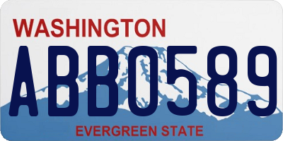 WA license plate ABB0589