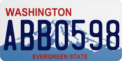 WA license plate ABB0598