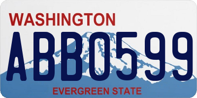WA license plate ABB0599