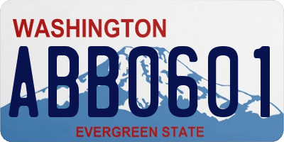 WA license plate ABB0601