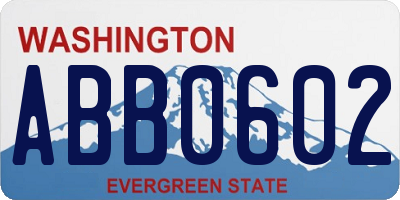 WA license plate ABB0602