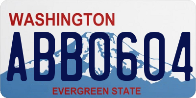 WA license plate ABB0604