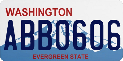 WA license plate ABB0606