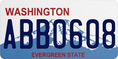 WA license plate ABB0608