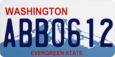 WA license plate ABB0612