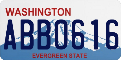 WA license plate ABB0616